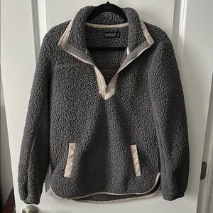 Gray Sherpa Quarter-Zip Pullover